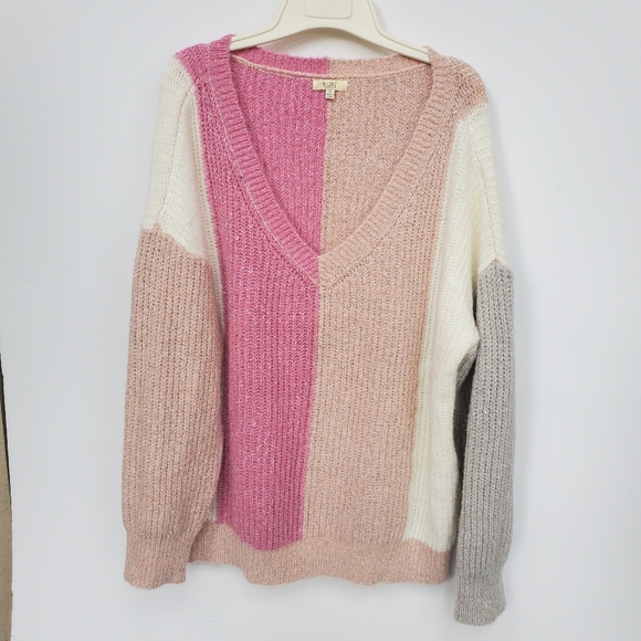 URBAN Outfit.  Colorblock Oversized Plush Sweater Sz Large EUC! - Picture 10 of 14